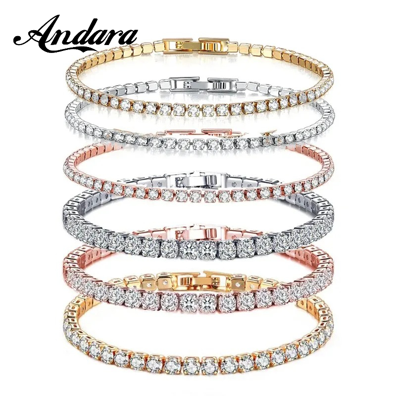 Tennis Bracelet Cubic - Pulsera de tenis de plata de