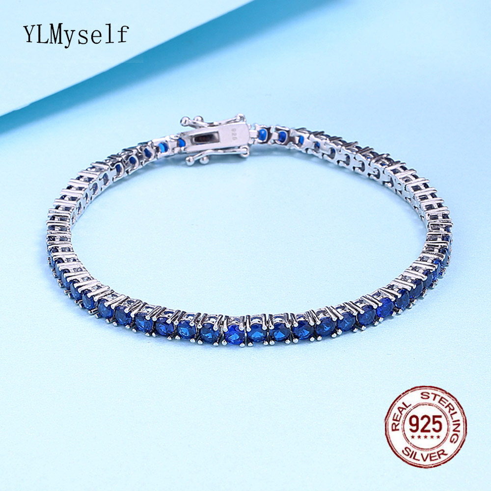 Tennis Bracelet Cubic - Pulsera de tenis de plata pura
