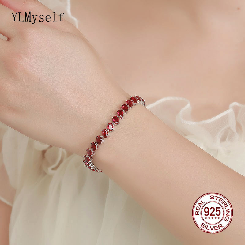 Tennis Bracelet Cubic - Real 925 joyería fina pavé 4*6mm
