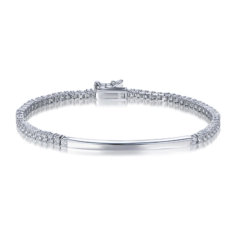 Tennis Bracelet Cubic - TKJ-pulseras de tenis apiladas de plata