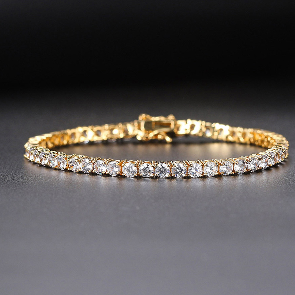 Cadena de joyería fina de plat - Tennis Bracelet Cubic reseña y precio