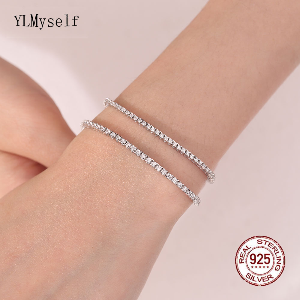 Plata auténtica 1,75mm/1,5mm c - Tennis Bracelet Cubic reseña y precio
