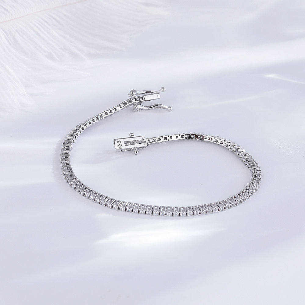 Plata auténtica 1,75mm/1,5mm c - Tennis Bracelet Cubic reseña y precio