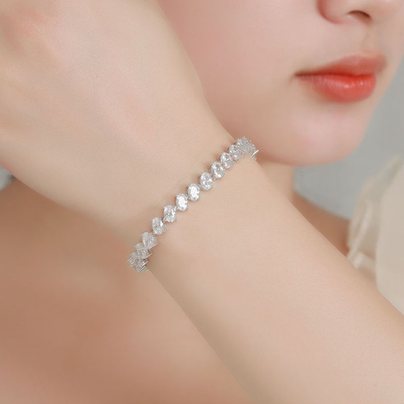 Real 925 joyería fina pavé 4*6 - Tennis Bracelet Cubic reseña y precio